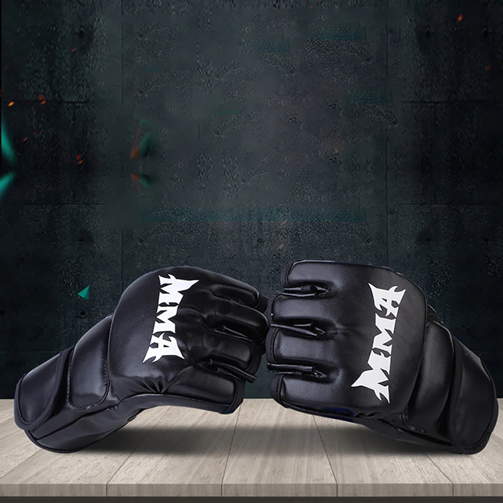 Thick Boxing Gloves MMA Gloves Half Finger Sanda Taekwondo Fight MMA Adult Sandbag Gloves Professional TKD Training Equipment