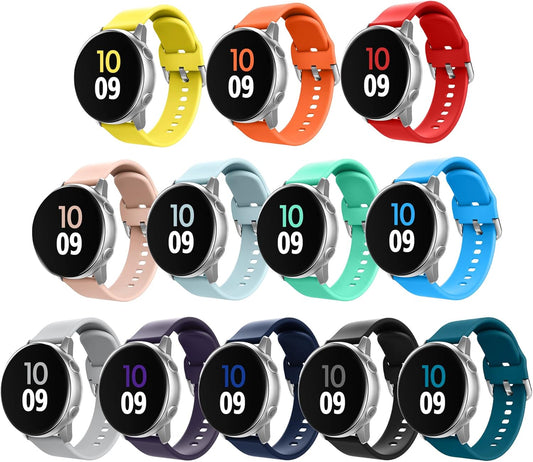 12 Pack 20Mm Silicone Bands Compatible with Samsung Galaxy Watch 7/FE/ 6/5/4 40Mm 44Mm,5 Pro 45Mm,6 4 Classic 43Mm 47Mm 42Mm 46Mm,Active 2 Band,3 41Mm for Women Men